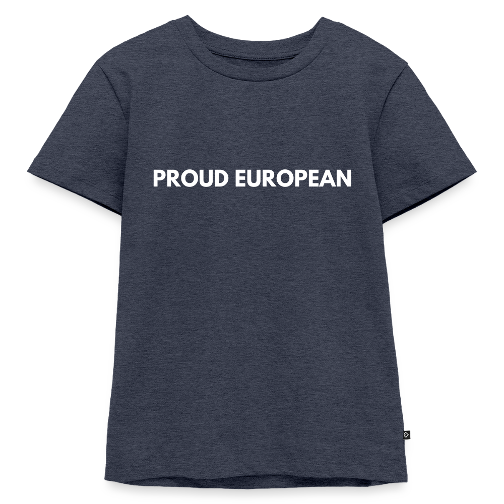 "PROUD EUROPEAN" - Kinder Premium T-Shirt - heather denim