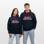 "I'M STILL EUROPEAN" - Kontrast-Hoodie - navy/red