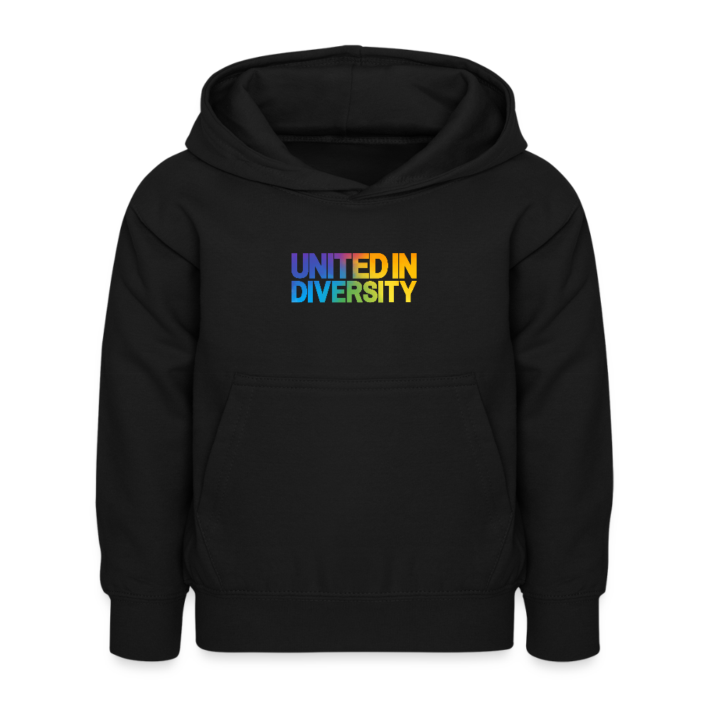 Kids Hoodie - "United in Diversity - LGBTQ" - black