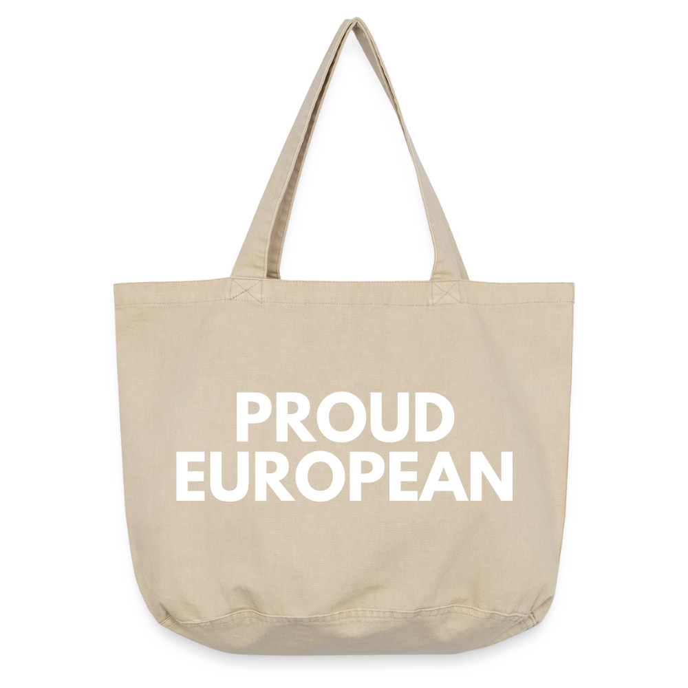"PROUD EUROPEAN" - Vintage-Washed Shopper - vintage sand 