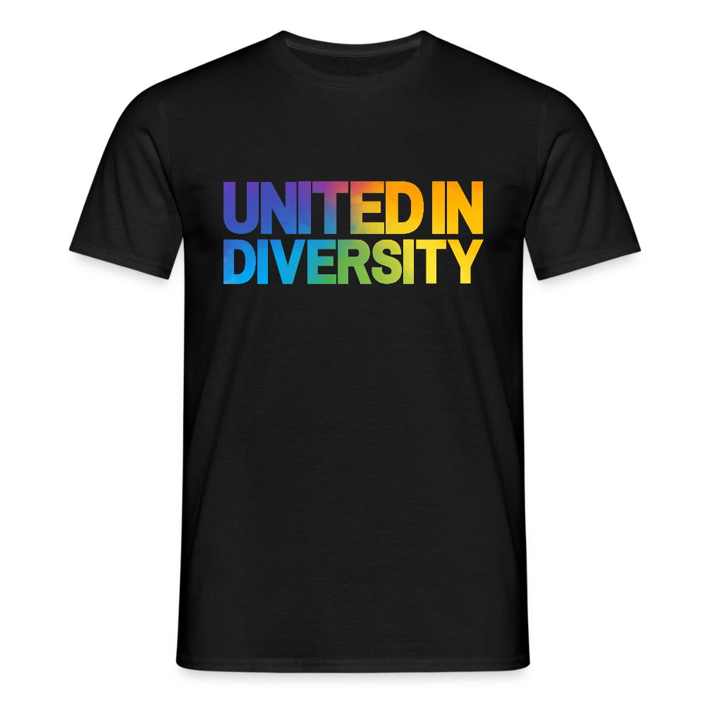 Men's T-Shirt - "United in Diversity - LGBTQ" - black