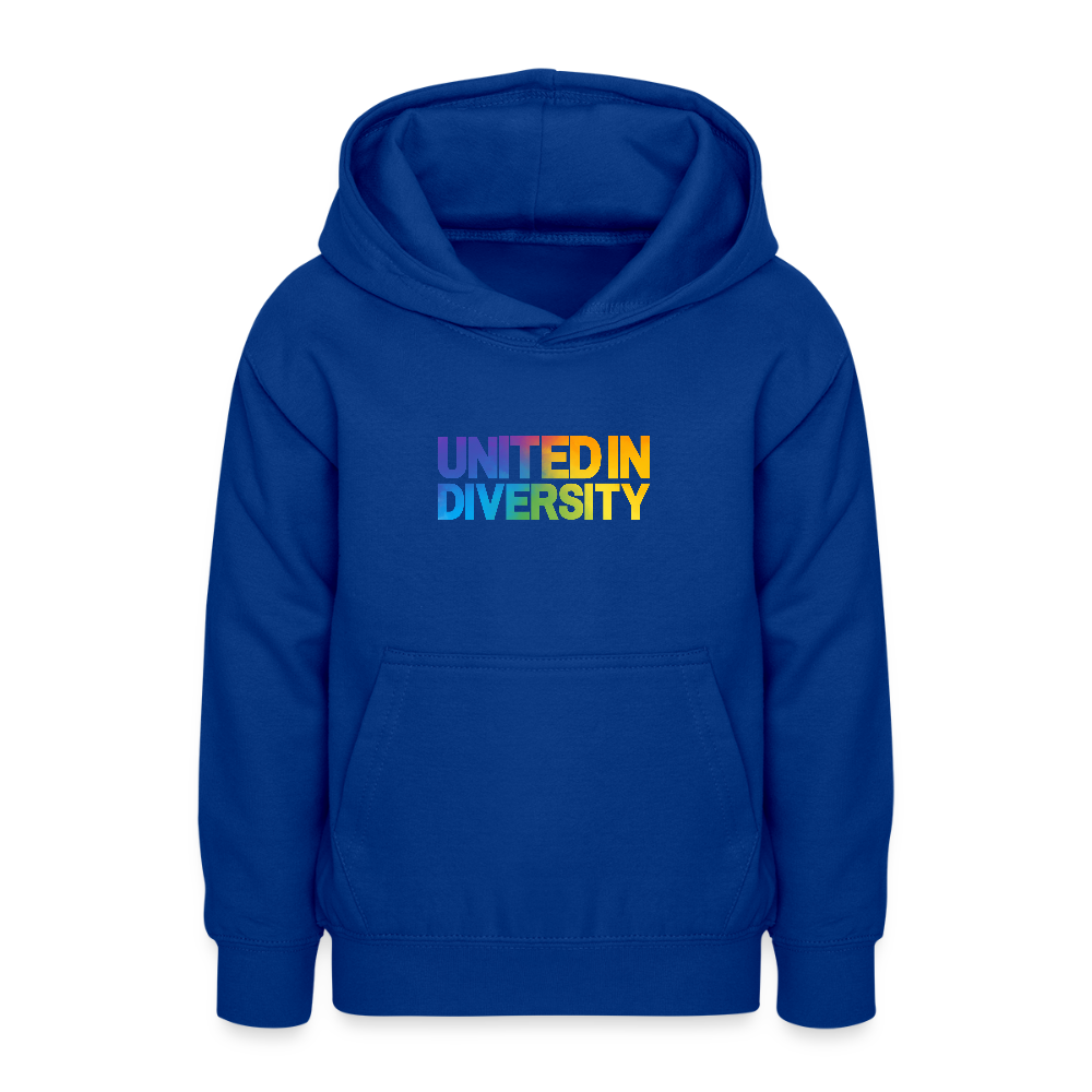 Teen Hoodie - "United in Diversity - LGBTQ" - bright royal