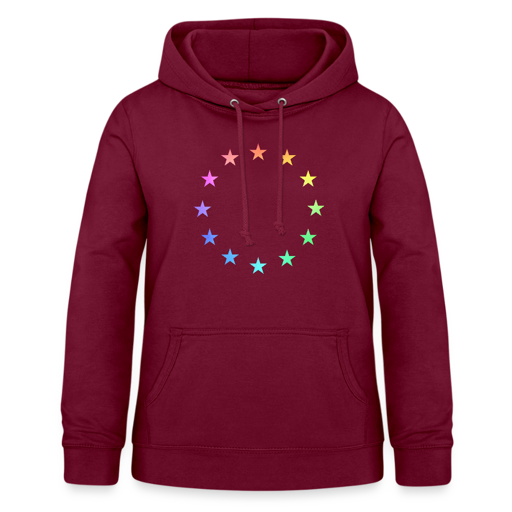 Women's Hoodie - "12 Stars - LGBTQ" - bordeaux