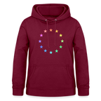 Women's Hoodie - "12 Stars - LGBTQ" - bordeaux