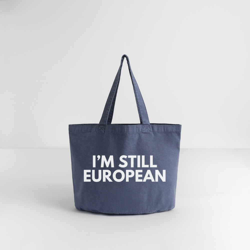 "I'M STILL EUROPEAN" - Vintage-Washed Shopper - vintage denim