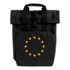 "12-Stars" - Roll Top Backpack with Two Handles - black