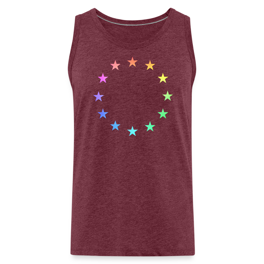 Men’s Premium Tank Top - "12 Stars - LGBTQ" - heather burgundy