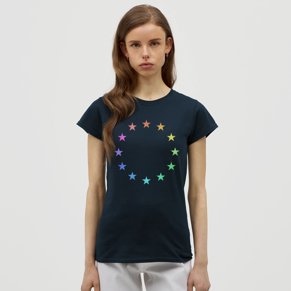 Women's T-Shirt - "12 Stars - LGBTQ" - navy