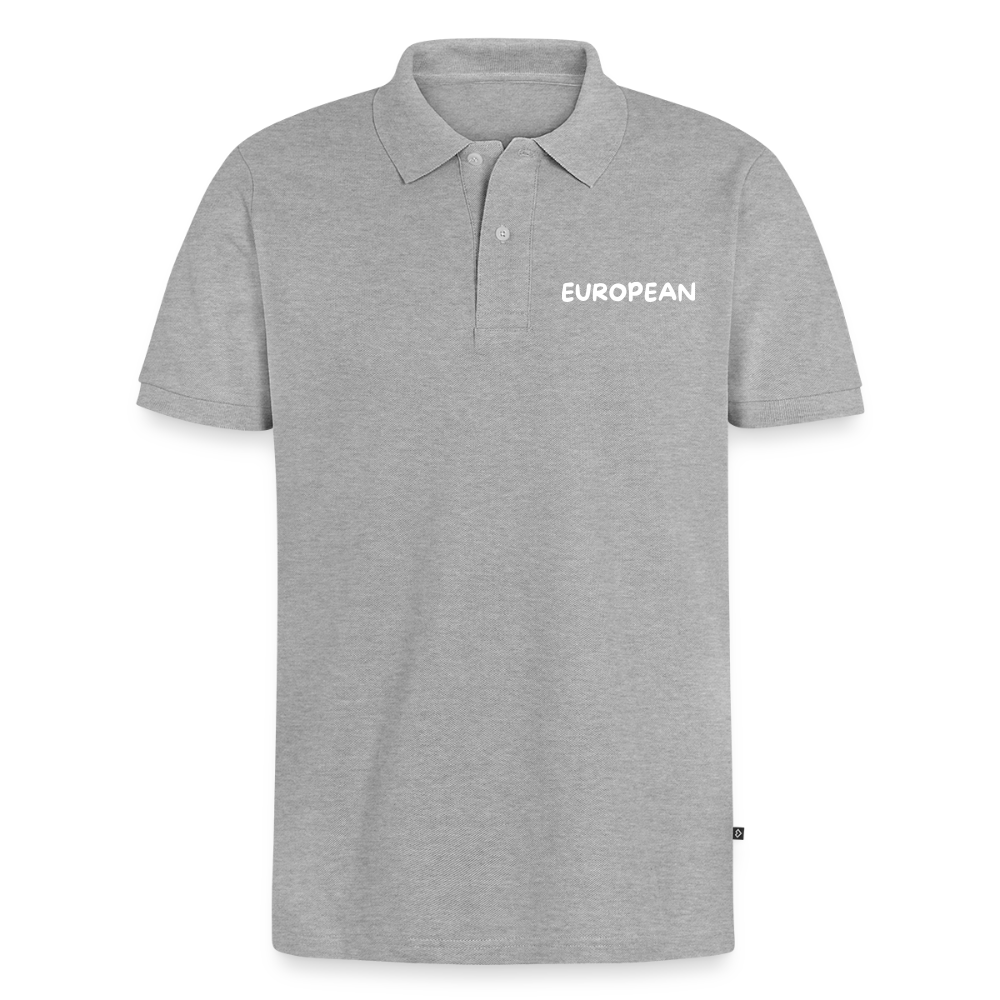 "EUROPEAN" - Männer Premium Bio Polo Shirt - heather grey