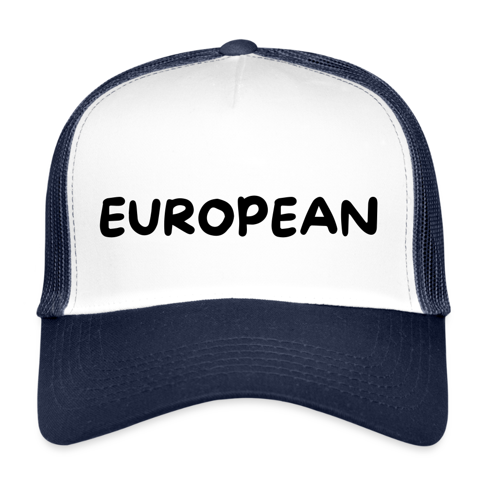 "EUROPEAN" - Trucker Cap - white/navy
