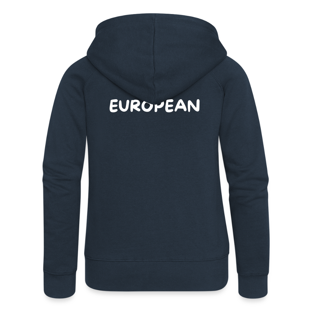 "EUROPEAN" - Frauen Premium Kapuzenjacke - navy