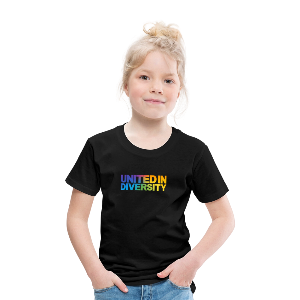 Kids' Premium T-Shirt  - "United in Diversity - LGBTQ" - black