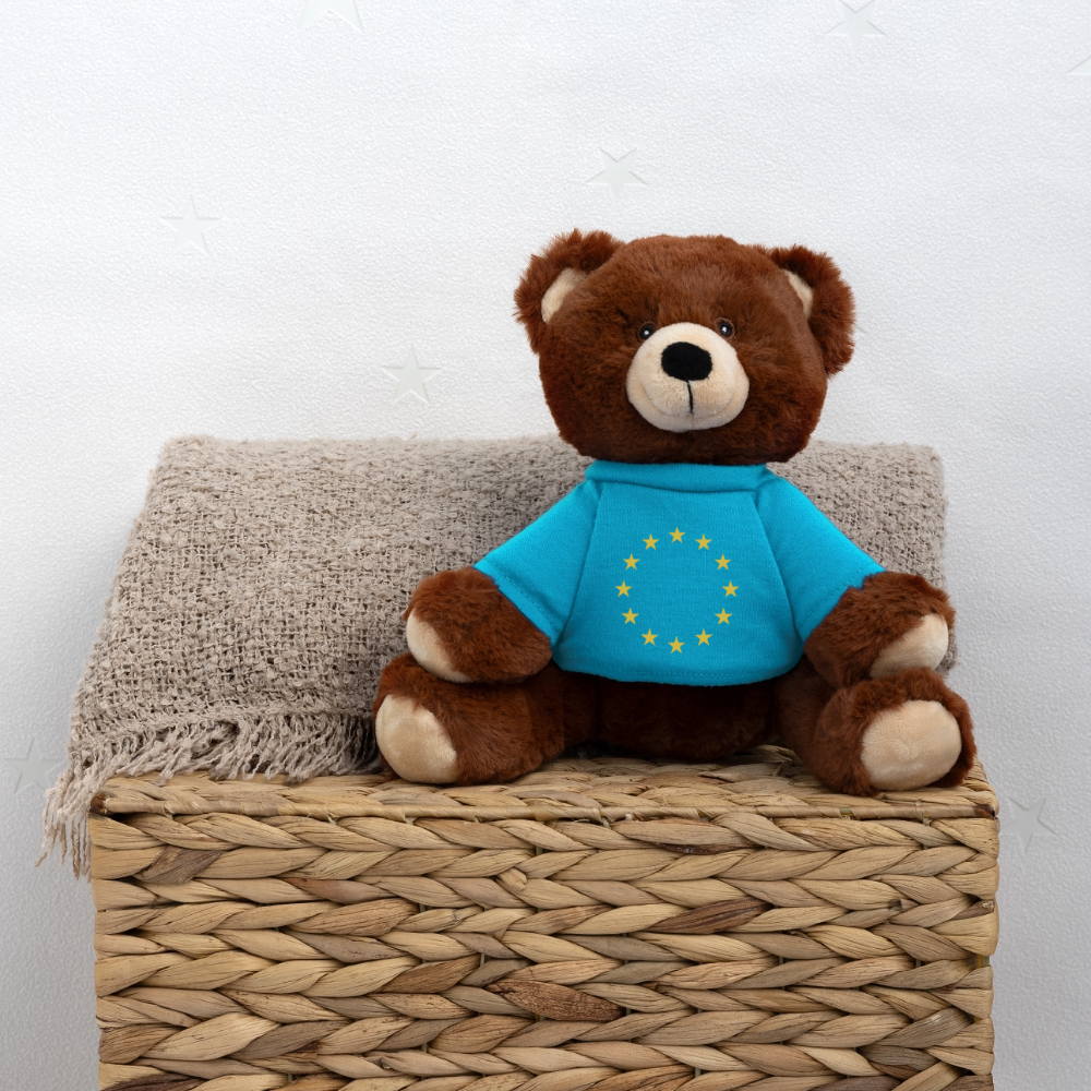 "12-Stars" - MiniFeet® RecycelBär® Teddy Bear Brown - atoll blue