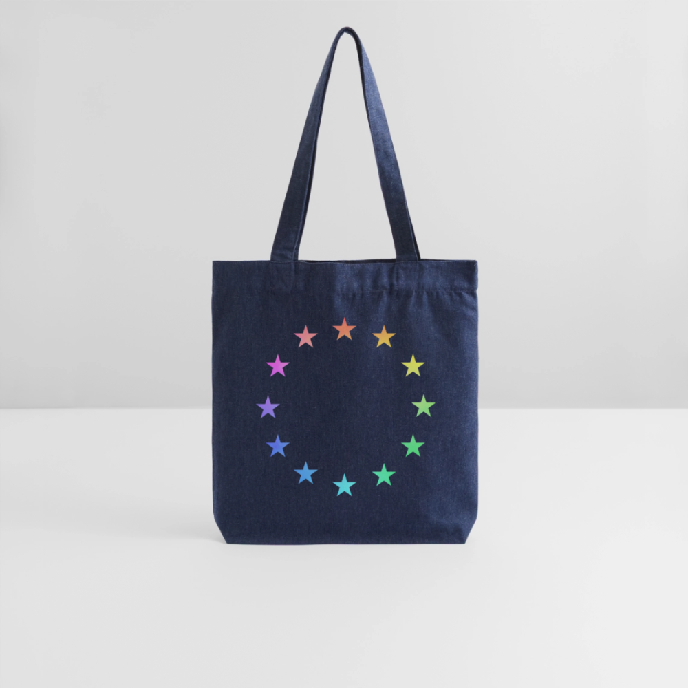 Stanley/Stella Heavyweight Recycled Tote Bag - "12 Stars - LGBTQ" - melange blue