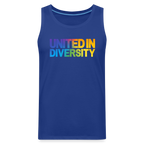 Men’s Premium Tank Top - "United in Diversity - LGBTQ" - royal blue
