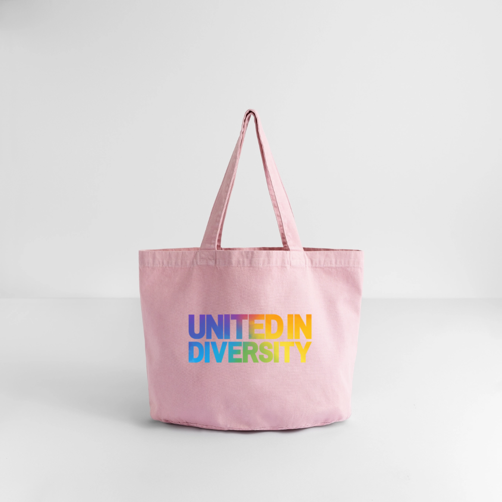 Vintage-washed Shopper - "United in Diversity - LGBTQ" - vintage rose