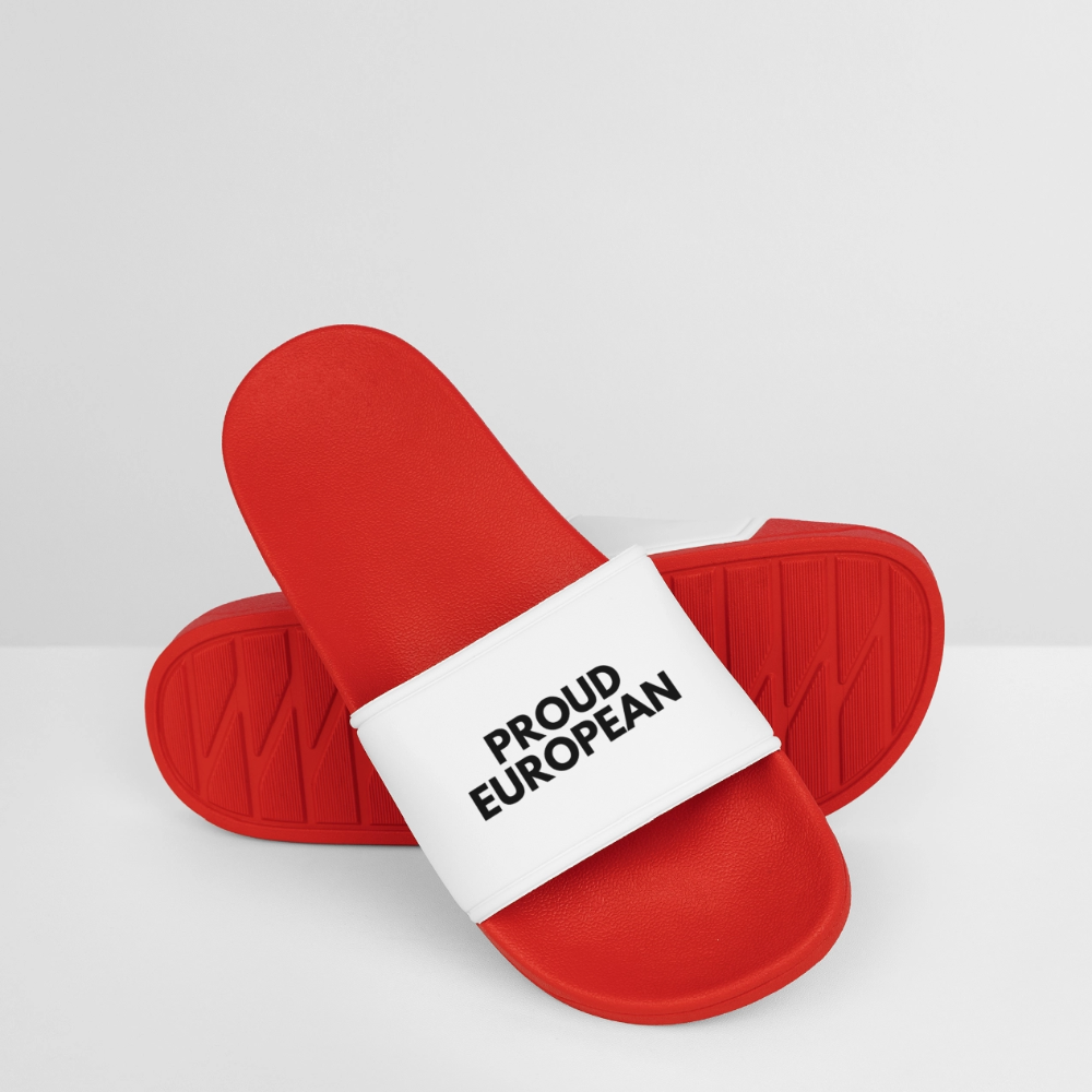 "PROUD EUROPEAN" - Frauen Badelatschen - red