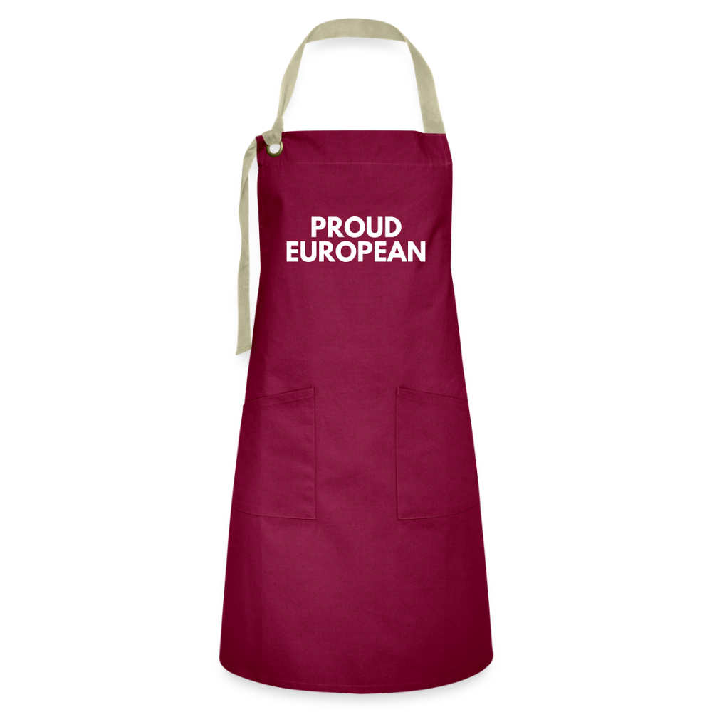 "PROUD EUROPEAN" - Kontrastschürze - burgundy / desert sand