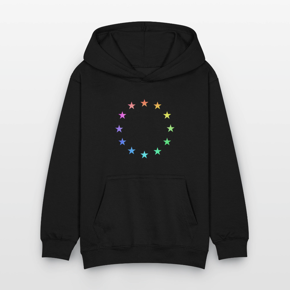 Kids Hoodie - "12 Stars - LGBTQ" - black