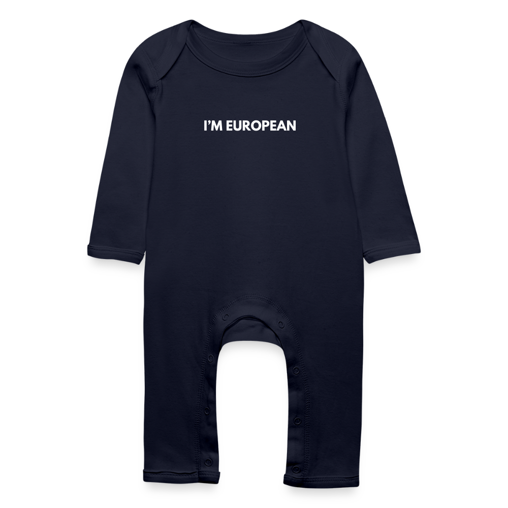 "I'M EUROPEAN" - Baby Bio Strampler - navy