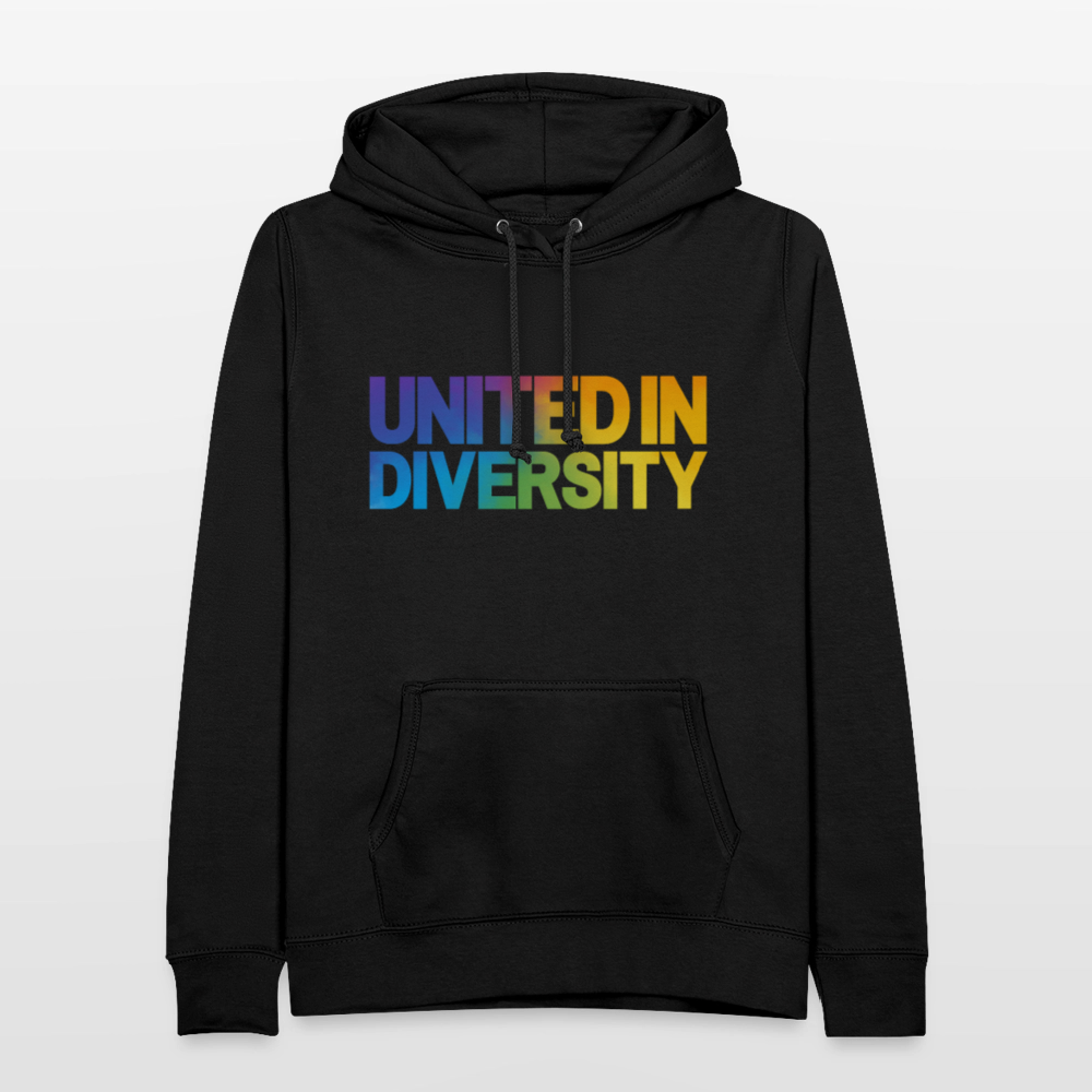 Women's Hoodie - "United in Diversity - LGBTQ" - black