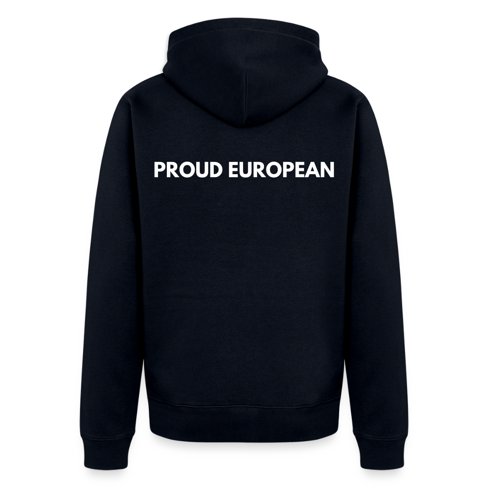 "PROUD EUROPEAN" - Männer Premium Kapuzenjacke - navy