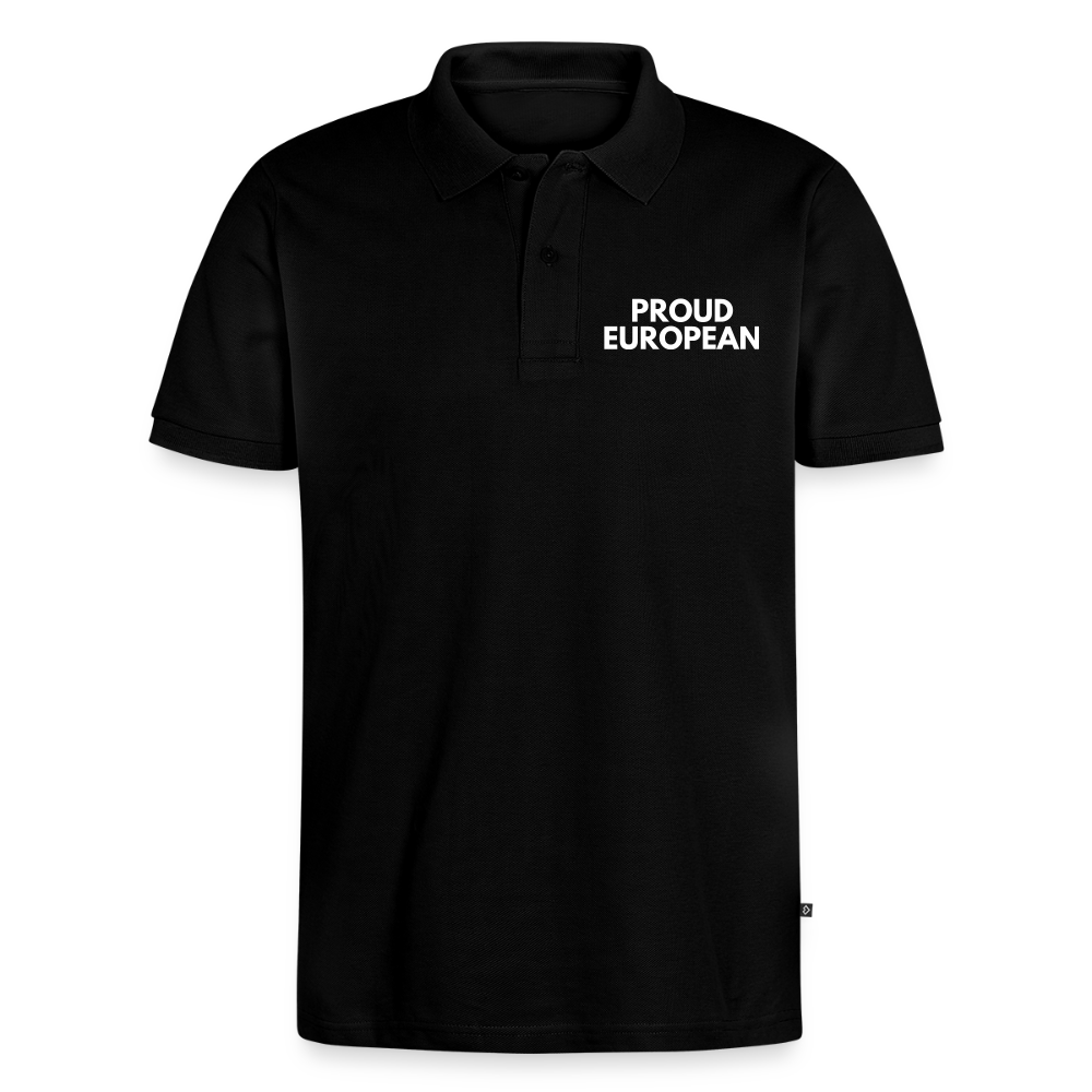 "PROUD EUROPEAN" - Männer Premium Bio Polo Shirt - black