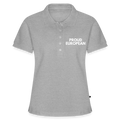 "PROUD EUROPEAN" - Frauen Premium Bio Polo Shirt - heather grey