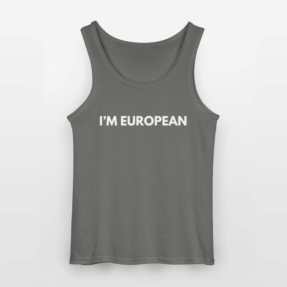 "I'M EUROPEAN" - Gildan Männer Tank Top - charcoal grey