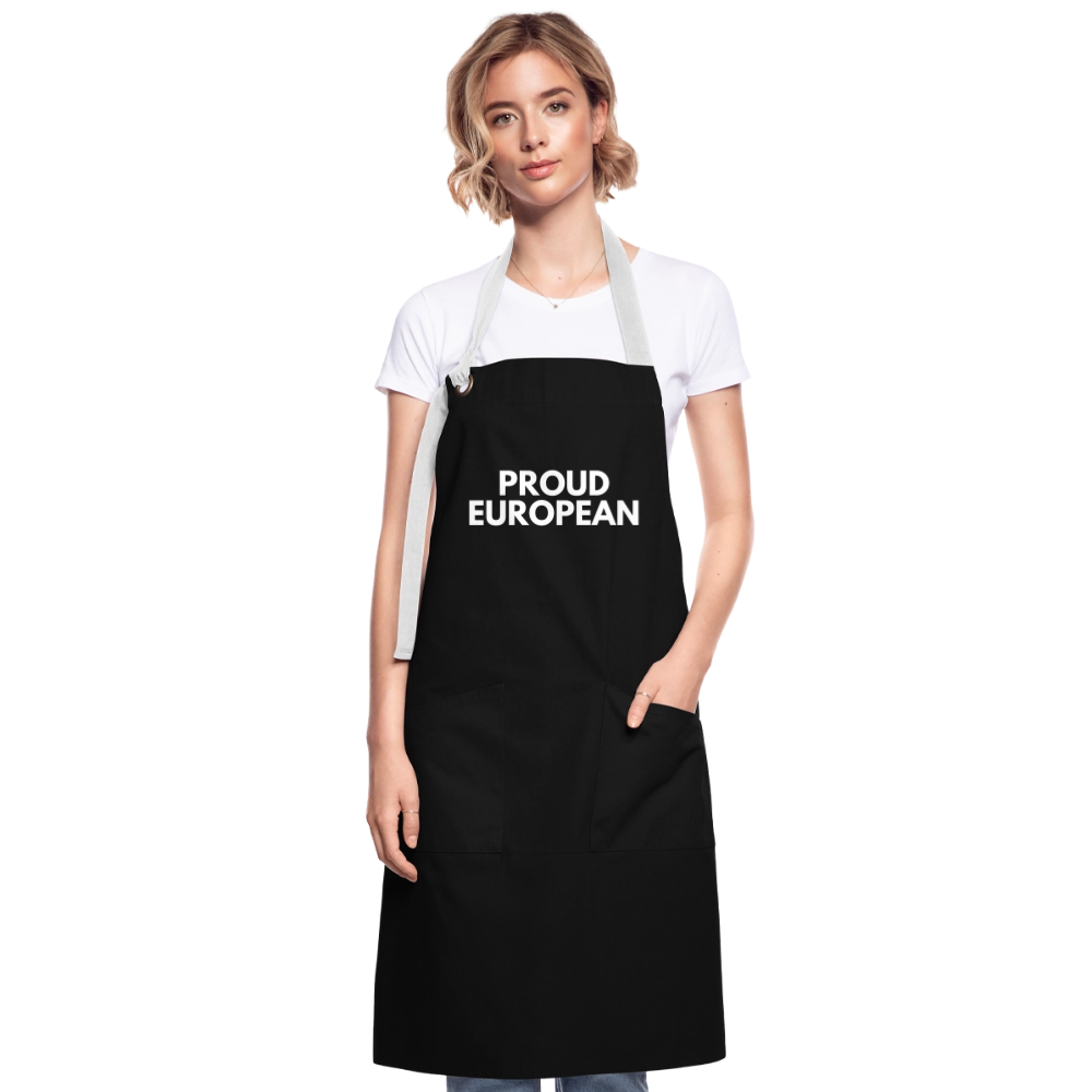 "PROUD EUROPEAN" - Kontrastschürze - black/white