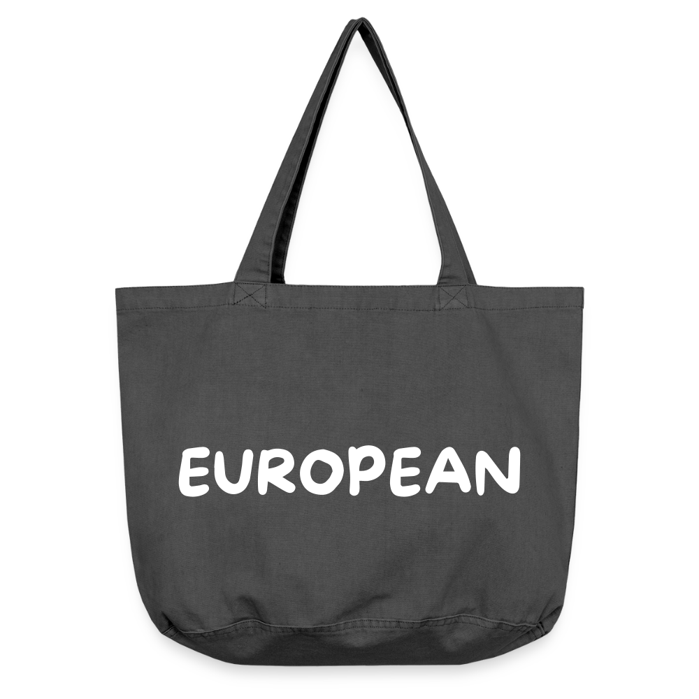 "EUROPEAN" - Vintage-Washed Shopper - vintage black