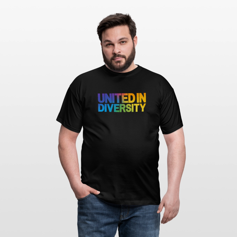 Men's T-Shirt - "United in Diversity - LGBTQ" - black