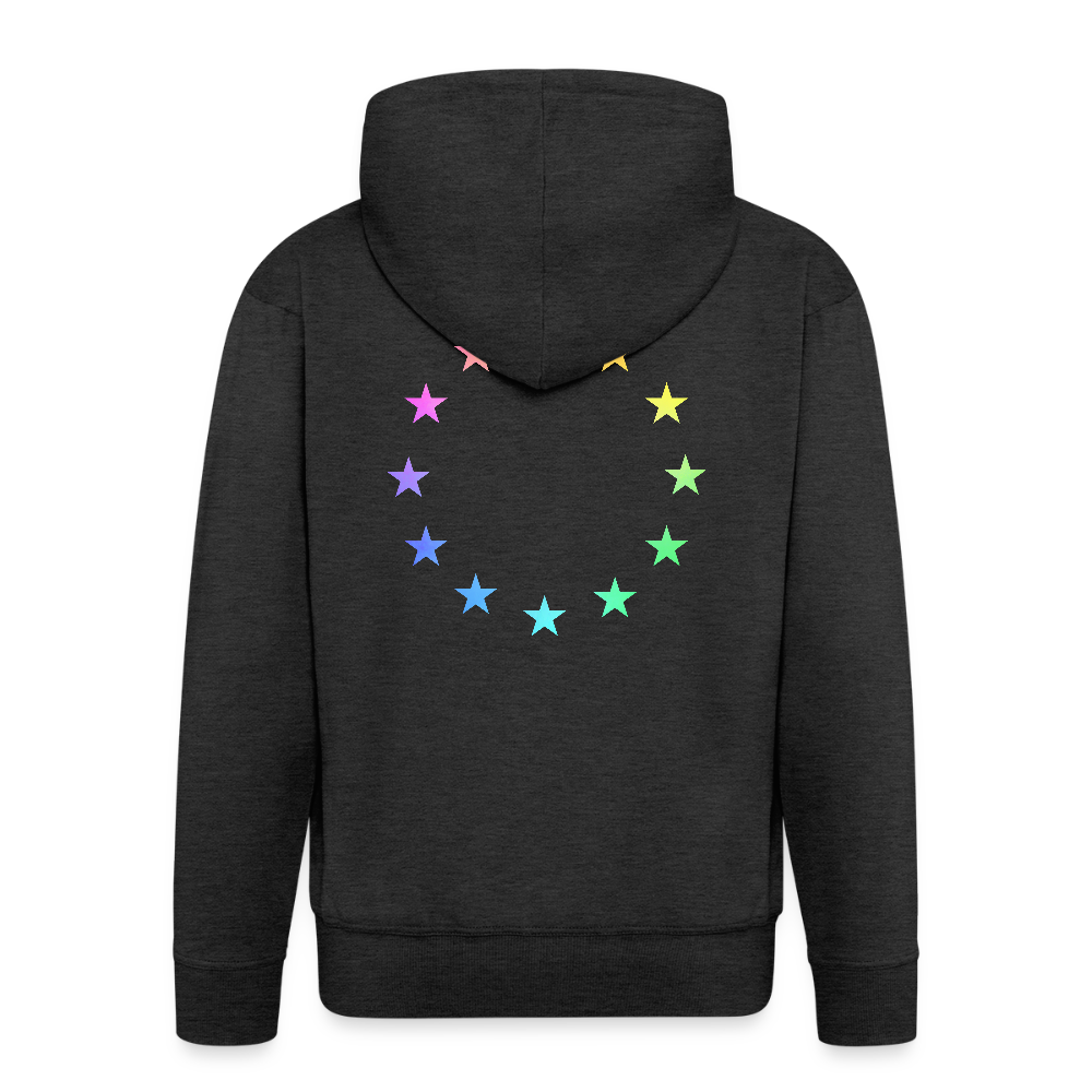 Men's Premium Hooded Jacket - "12 Stars - LGBTQ" - charcoal grey