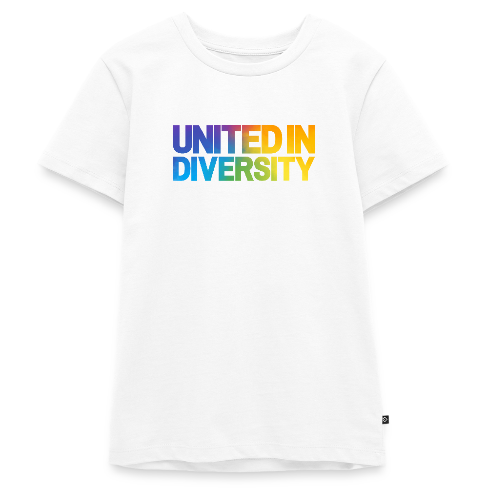 Teenager Premium T-Shirt  - "United in Diversity - LGBTQ" - white