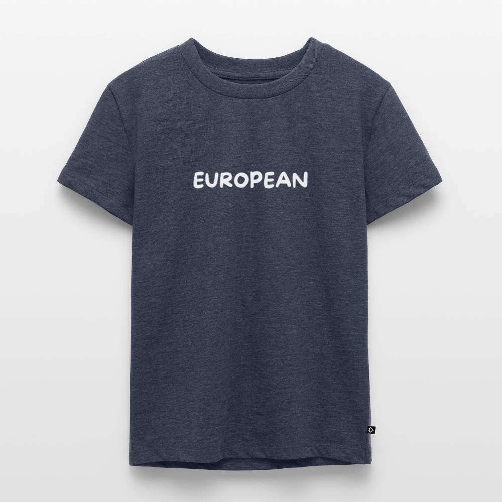 "EUROPEAN" - Kinder Premium T-Shirt - heather denim