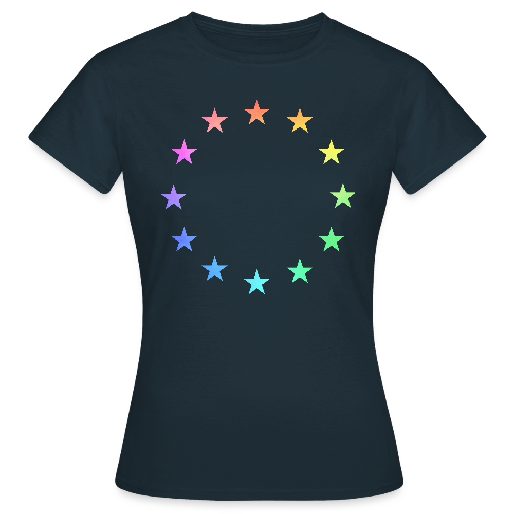 Women's T-Shirt - "12 Stars - LGBTQ" - navy