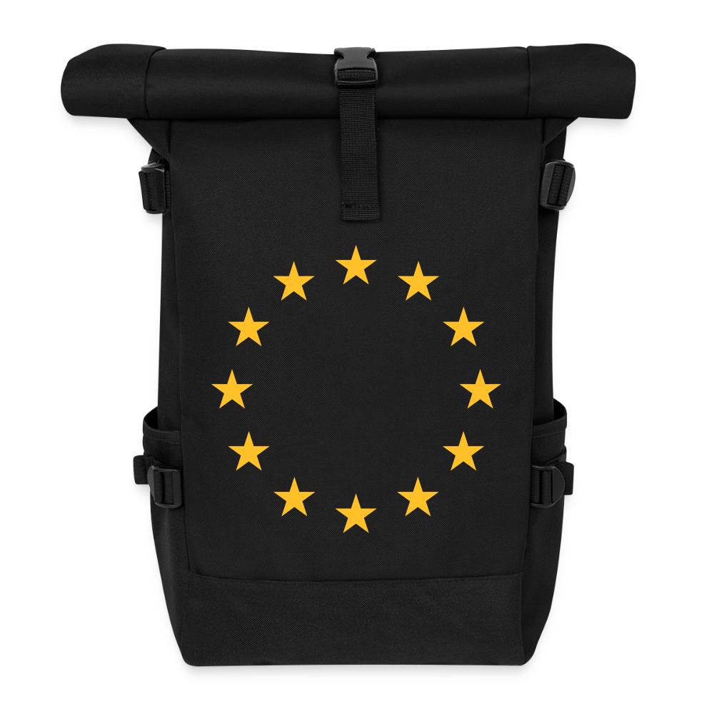 "12-Stars" - Roll Top Backpack - black