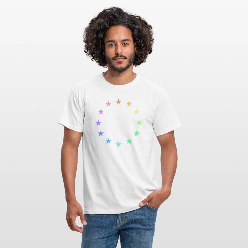Men's T-Shirt - "12 Stars - LGBTQ" - white