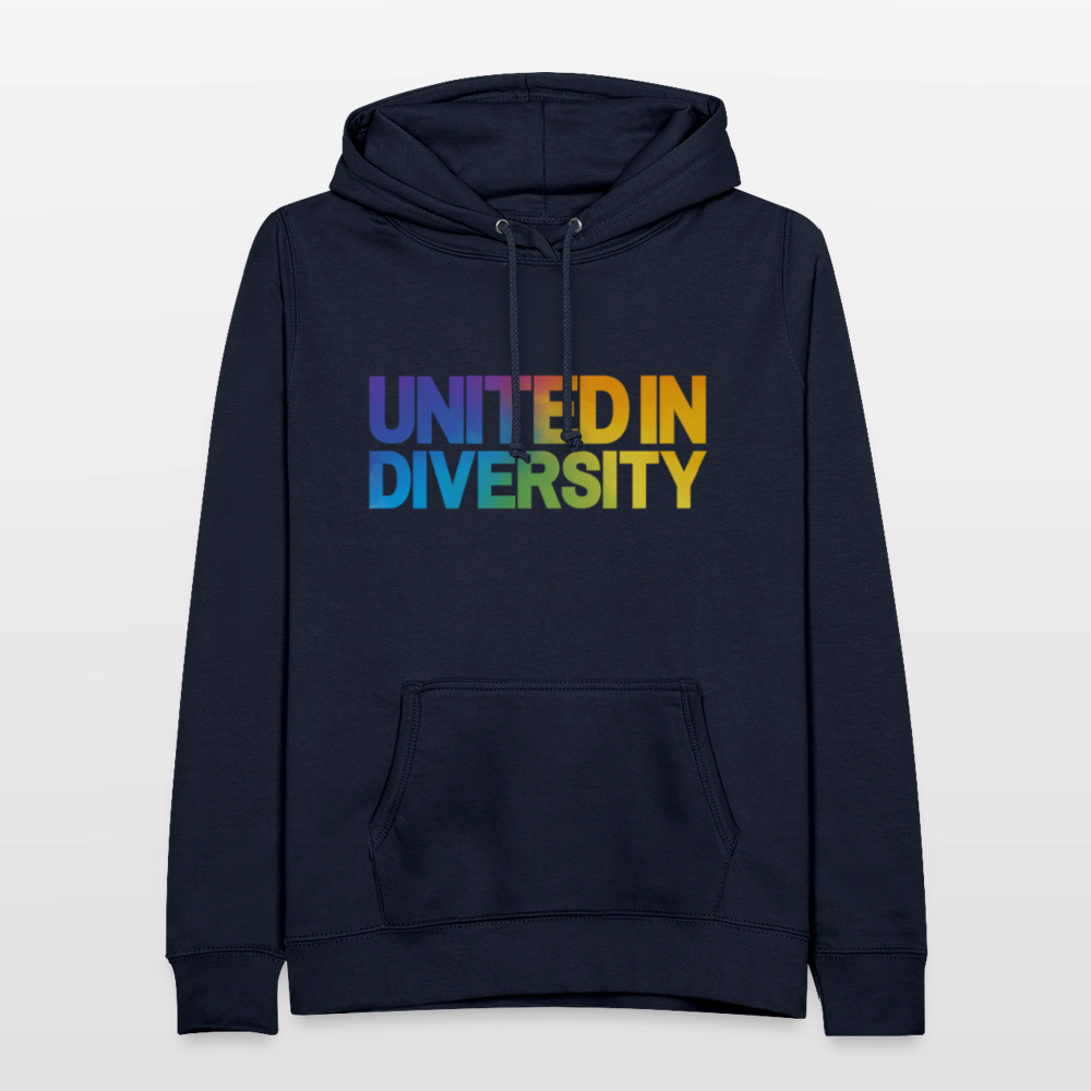 Women's Hoodie - "United in Diversity - LGBTQ" - navy